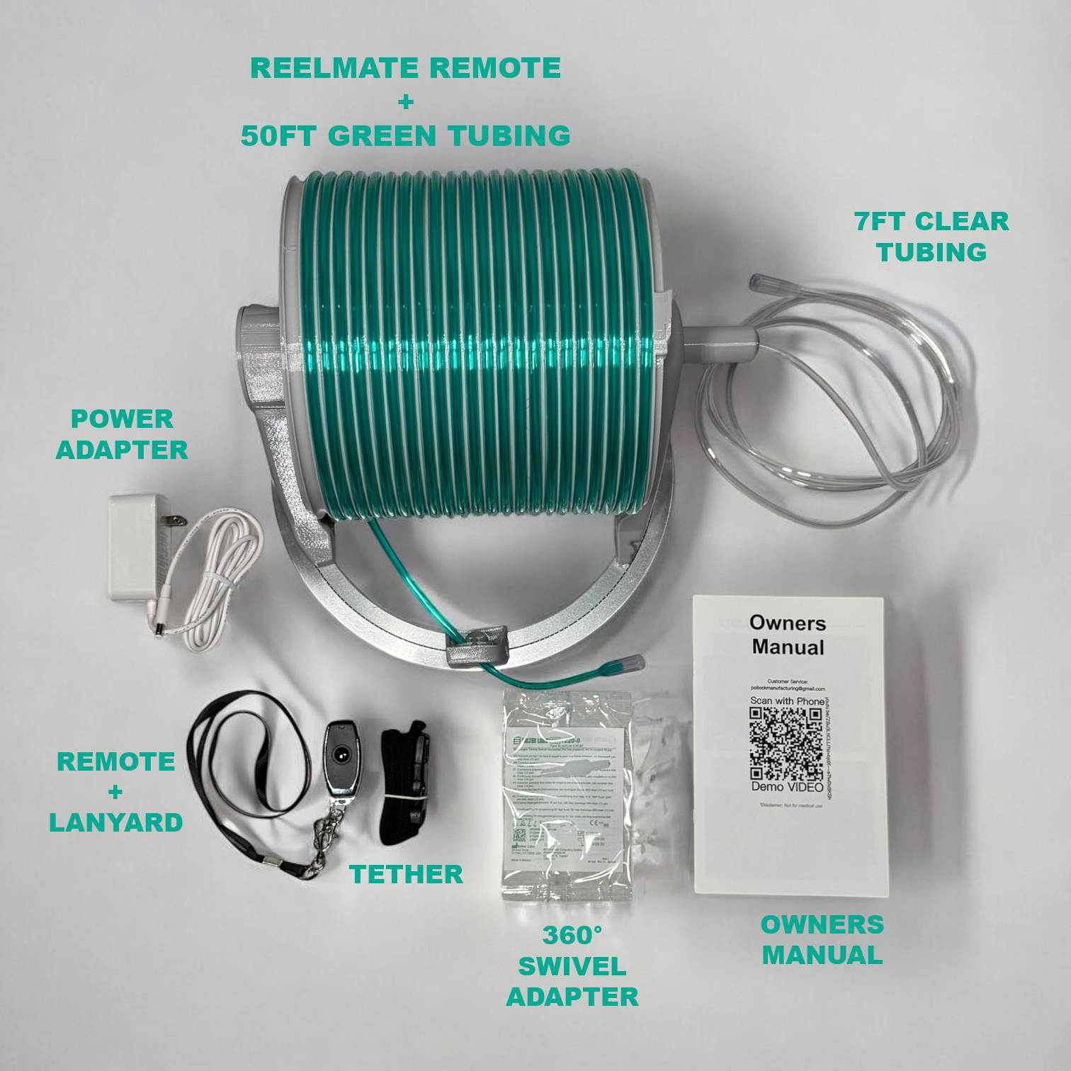 Reel Free product shot for oxygen tubing management